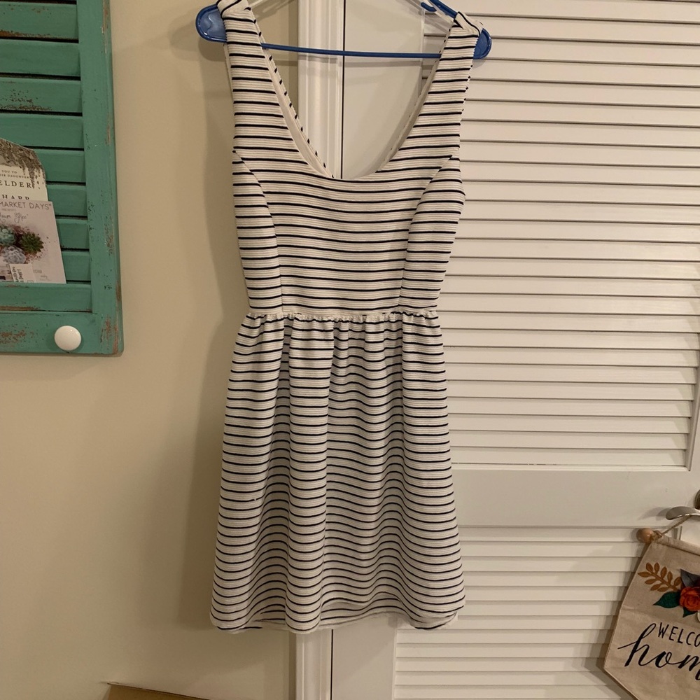 Navy/White striped dress